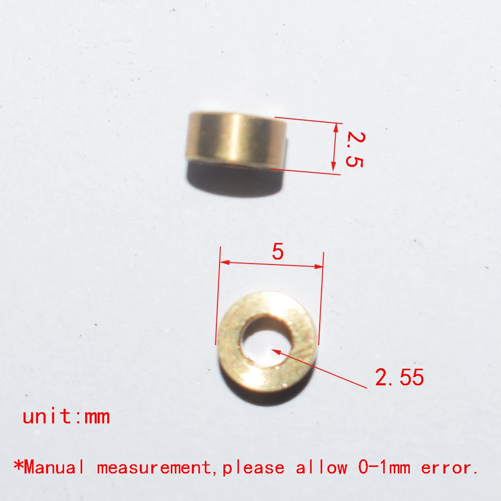 Bagues en laiton 100x5 pour enfants, 10/2.5 pièces, roulements en cuivre, drone rc, avion, robot, jouets pour garçons, bricolage, accessoires pour bébés, montessori C52.5B