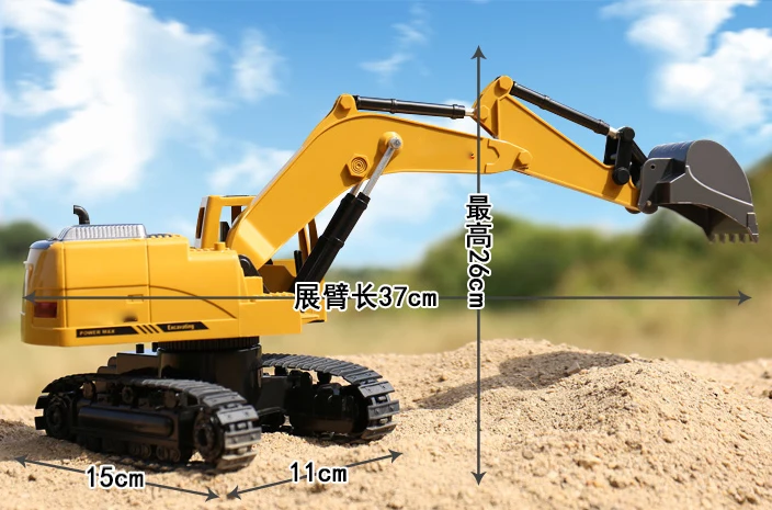 Nieuwe rupsgraafmachine Draadloze bediening Vrachtwagen Sluitingen Auto Mechanisch en elektrisch speelgoedmodel Plastic afstandsbediening 2021