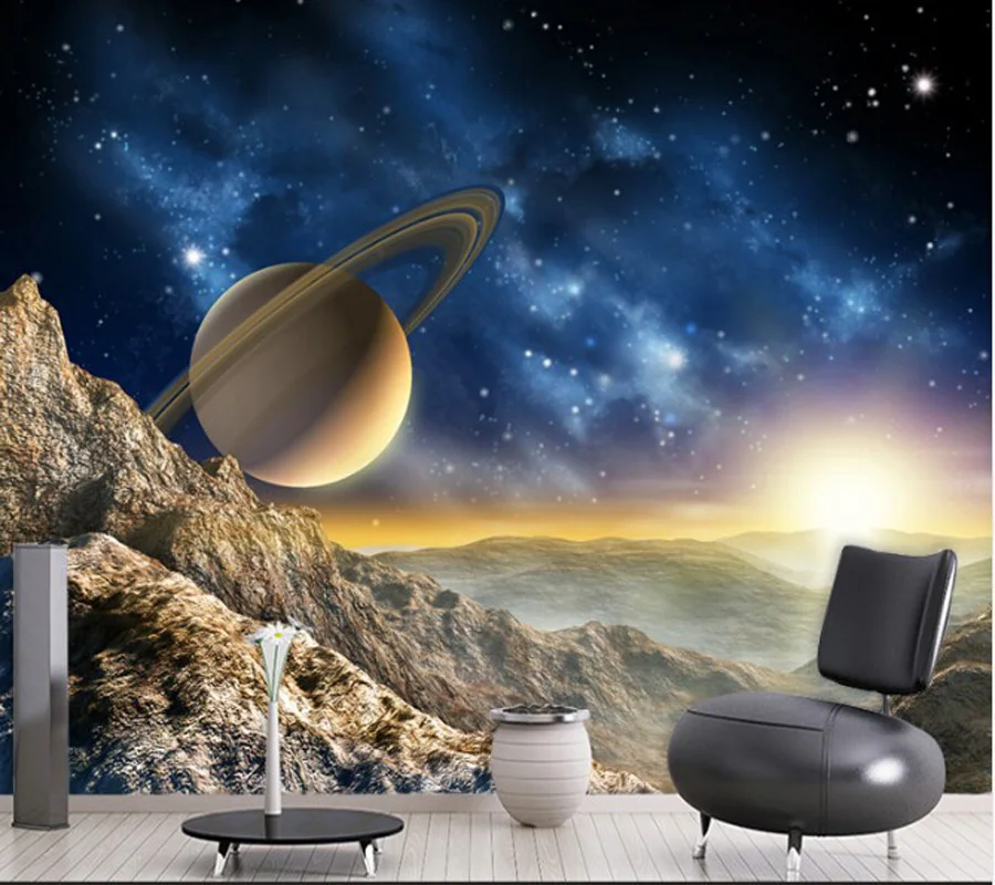 

Custom home decoration wallpaper, starry planet murals for the living room bedroom sofa ceiling wallpaper papel de parede 3D