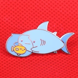 Cute fish enamel pin cartoon funny aquarium brooches sea animal badge creative gift for kids girls jackets backpack accessories