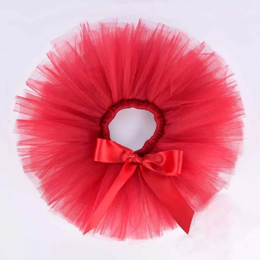 Maroon Baby Girls Fluffy Tutu Skirt & Headband Set Newborn Photo Prop Costume Infant Birthday Tulle Tutus Outfit  For 0-12M