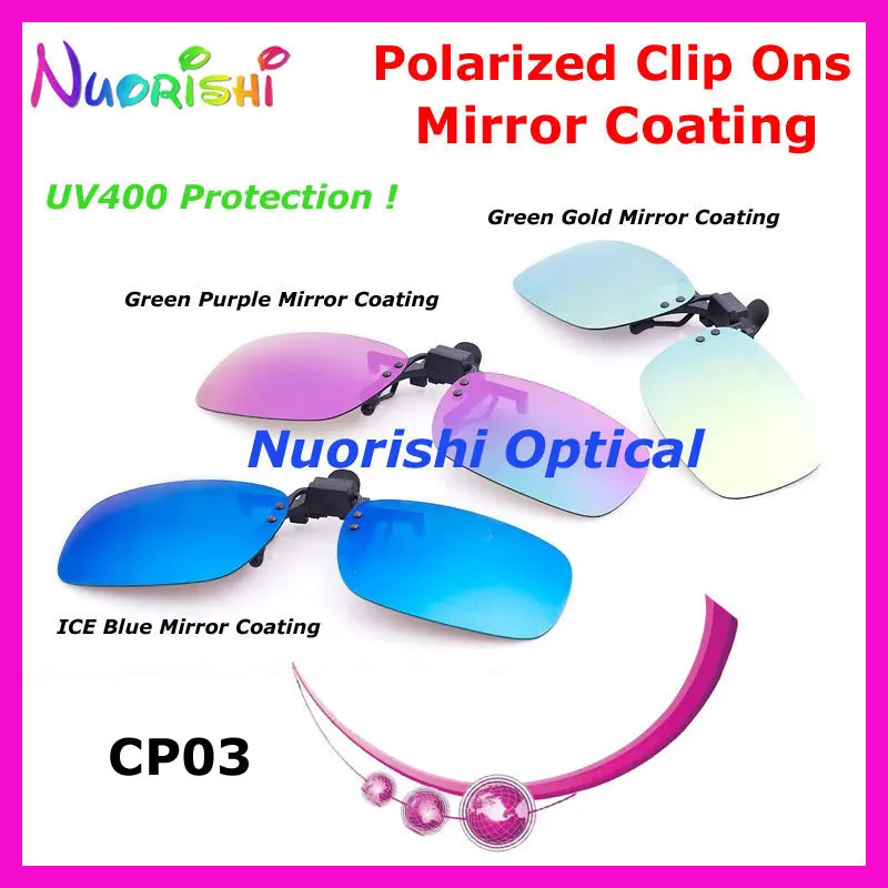 

10pcs Colorful Mirror Coating Polarized Clip On with TAC Lens with UV400 Free Shipping CP03