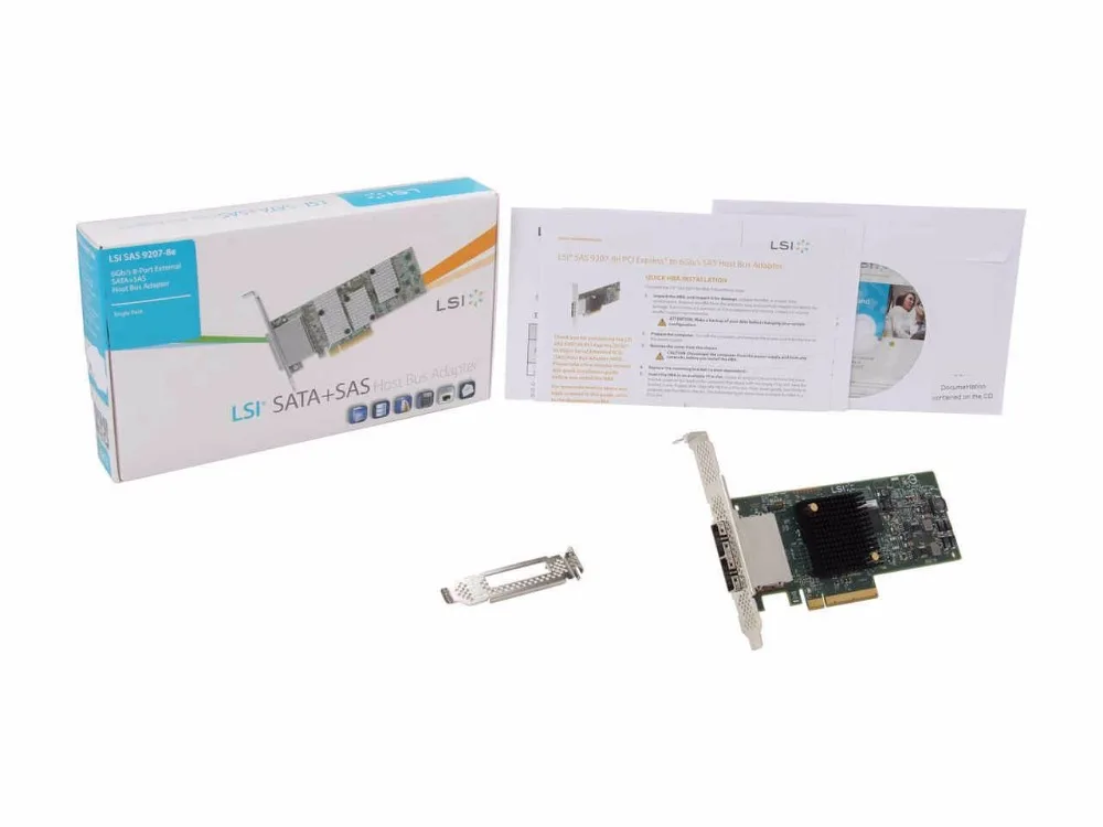 

LSI LSI00300 (9207-8e) PCI-Express 3.0 x8 Low Profile SATA / SAS Host Controller Card--Avago Technologies