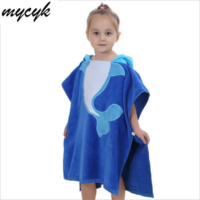 Baby Hooded Bath Towel Poncho Children Kids Bathrobe Towels Bath Robe Quick Dry Absorbent Microfiber Travel Sports Beach Towel