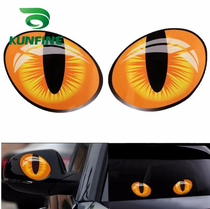 Car Styling sticker Cat Eyes Car Stickers 3D Vinyl Film Decal Car Head Engine Cover Rearview Mirror Windows Decoration Film