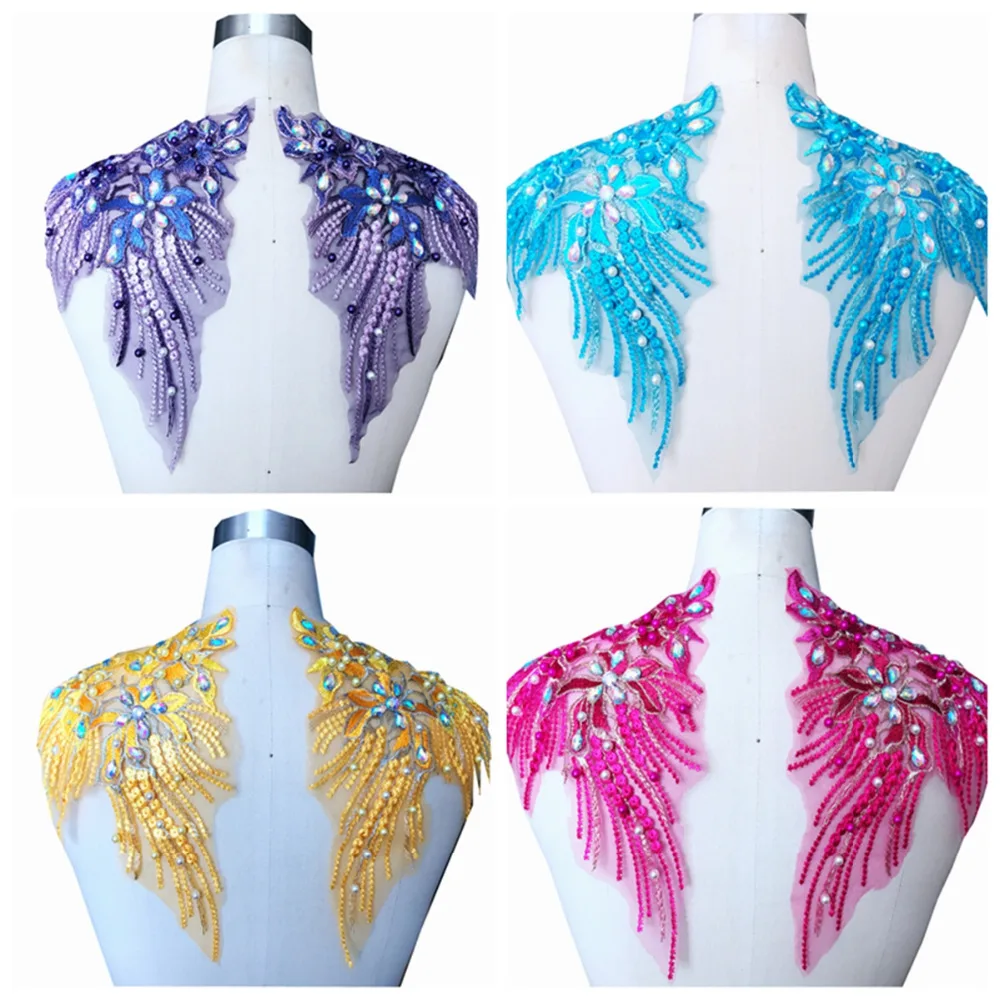 

Кружевная аппликация Стразы ручной работы, нашивки с кристаллами для украшения платья