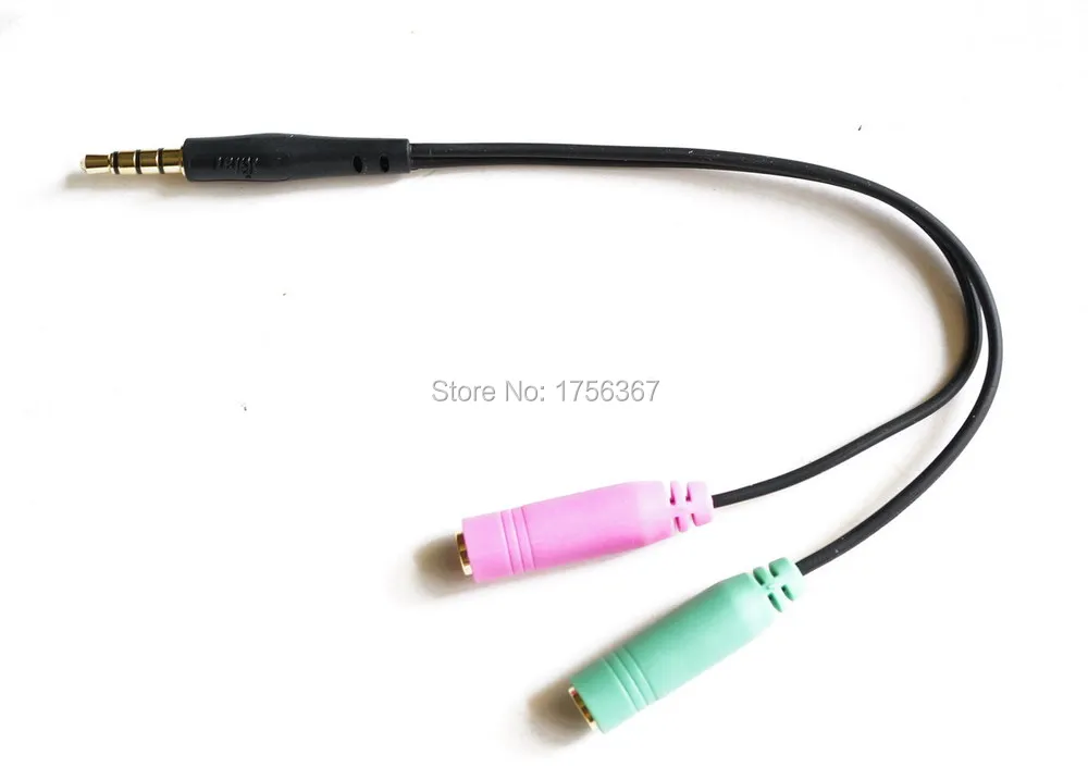 Компьютерная игровая гарнитура, адаптер для передачи данных 3,5 мм до 2 х 3,5 мм компьютер (мобильный телефон) Компьютерная гарнитура. Мобильный телефон переходник для наушников