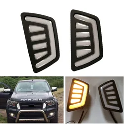 2szt/zestaw Samochodowe migające światła do jazdy dziennej LED Światła do jazdy dziennej Pasuje do FORD RANGER T7 XTL 2015-2017 drl GRILLS LAMP Światła tokarskie