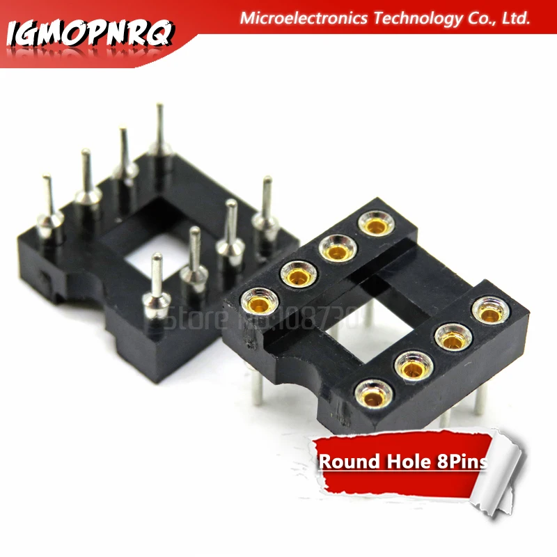 Adaptador de enchufes DIP8 de agujero redondo, 8 pines, 2,54 MM, DIP IC, tipo de soldadura, conector IC de 8 pines, 20 Uds.