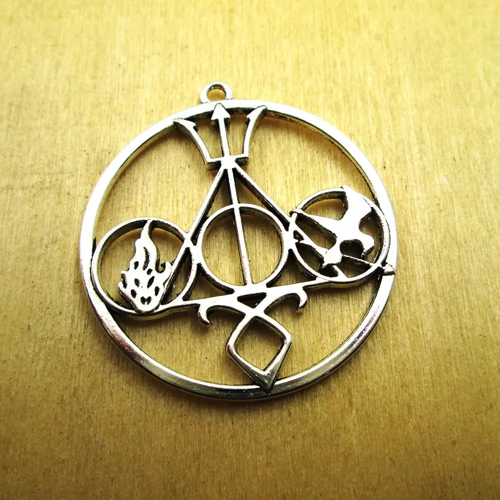 3pcs--  43MM , hunger game charm, divergent charm, shadow huntter pendants DIY necklace/ bracelets  charms antique silver tone