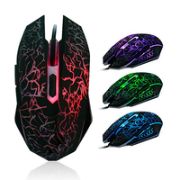 6 keys Wired Gaming Mouse Professional Colorful LED Backlight 4000 DPI Optical Gamer Mice sem fio For PC Laptop drop shipping