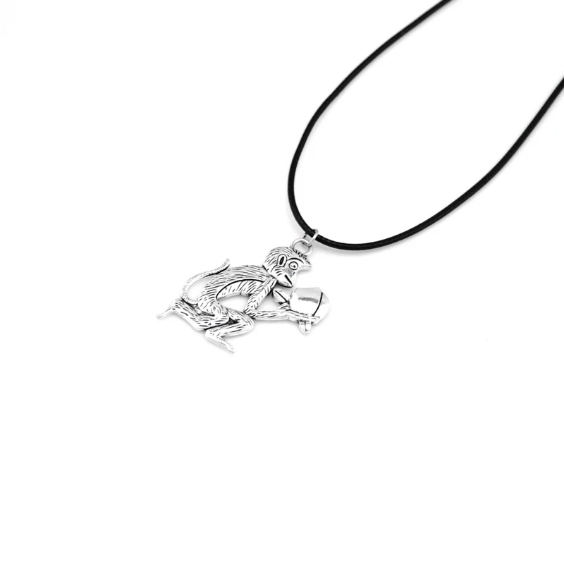 Monkey Necklaces Pendants For Women Vintage Leather Chain Necklace Jewelry Female Party Gift