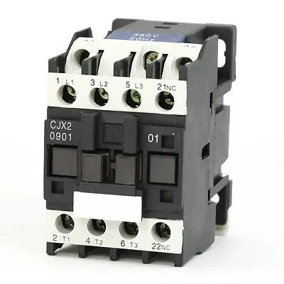 CJX2-0901 AC Contactor 380V 50/60Hz Coil 9A 3-Phase 3-Pole 1NC