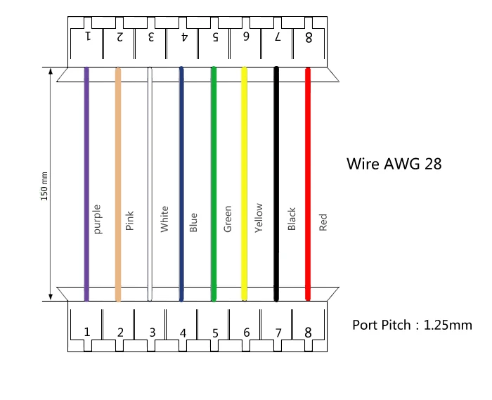 8-Pin Conector w/. Wire x 10 sets.8pin 1.25mm.8pin (1.25mm-1.25mm) T