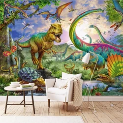 wellyu Custom wallpaper 3D Photo mural hand-painted dinosaur Tyrannosaurus fresco TV background wallpaper 3d papel de pared обои