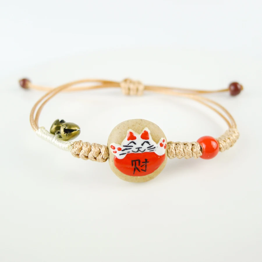 Cartoon  Ceramic Hand Knitting beads Bracelets Chinese ethnic style jewelry for women Children gift #FY129