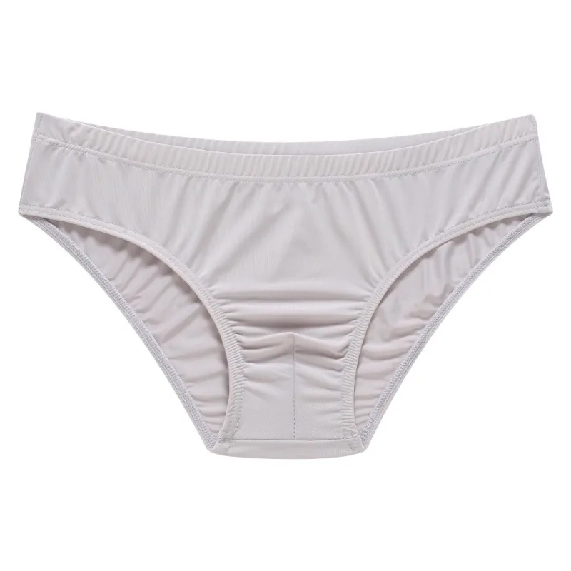 Ice Silk Solid Simple Style Mens Briefs Low Waist Thin Breathable Man Underwear Sexy Seamless U Pouch Translucent Calzoncillos image 4