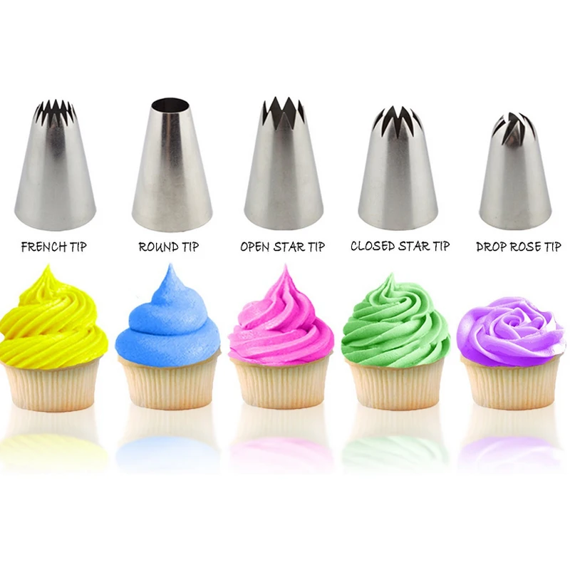 Large 5pcs/set Cream Pastry Tips Stainless Steel DIY Cake Icing Piping Nozzles Fondant Decorating Tools Sugarcraft Bakeware image 4
