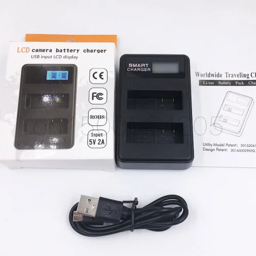 LCD Dual Charger for NP-FW50 For Sony Alpha 6300 Alpha 6500 ILCE-QX1 Alpha 7 7R 7R II 7S a7R a7S a7R II a5000 a5100 a6000 a6300