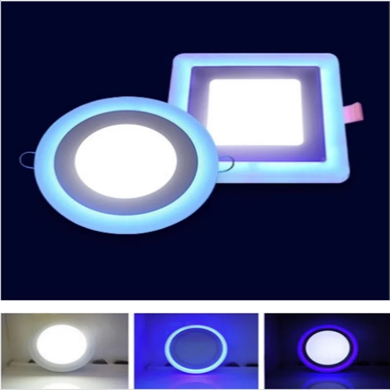 duplo cor led teto downlight luzes embutidas lampada de iluminacao interior 6w 9w 16w modelo novo 01