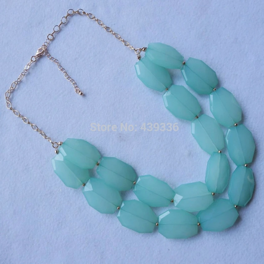 10 Colors Necklace, Two Layered Irregular Acrylic Beads Collar Jewelry Pendant Accessories