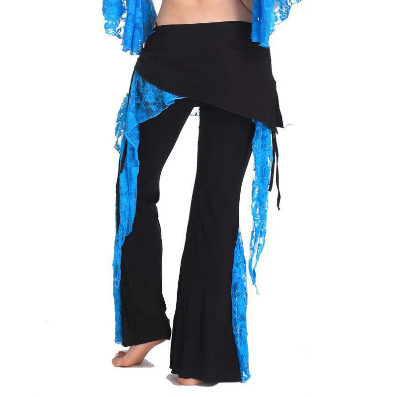 New lady Women Belly Dance Costume Tribal Belly Dance Pants Side Slit Lace Pant  Adult Pants Belly Dancing Costume Pants