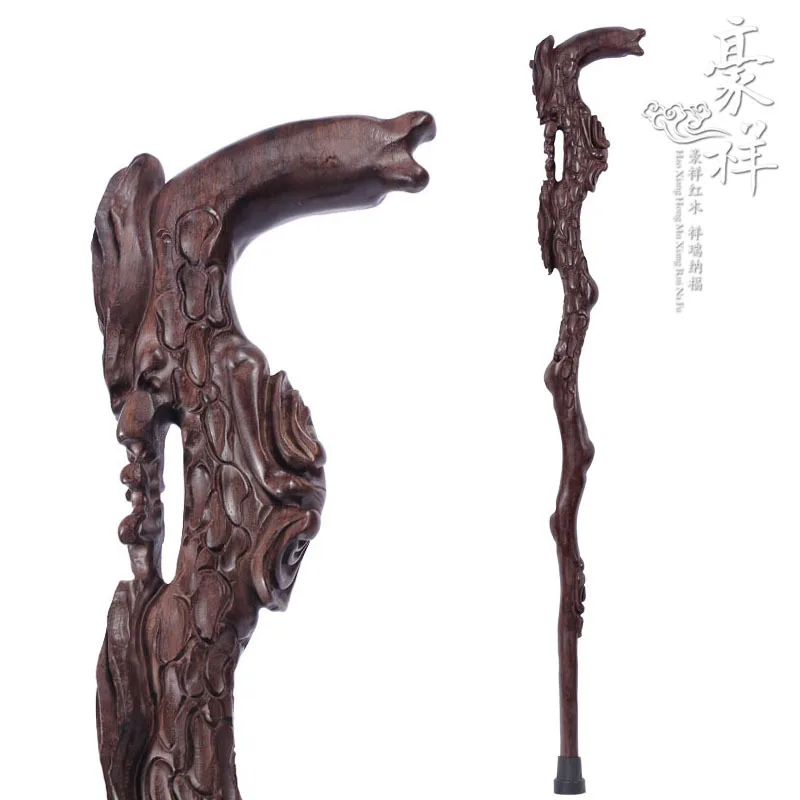 Ebony cane cane cane mahogany wood Ganoderma monolith solid wood stick old mahogany cane