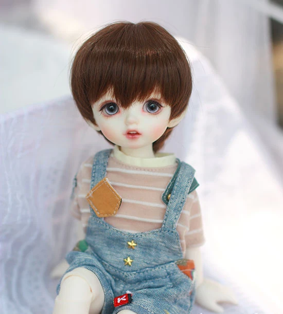 

D01-P406 children handmade toy 1/3 1/4 1/6 1/8 Doll Accessories BJD/SD doll wig Chocolate brown short hair 1pcs