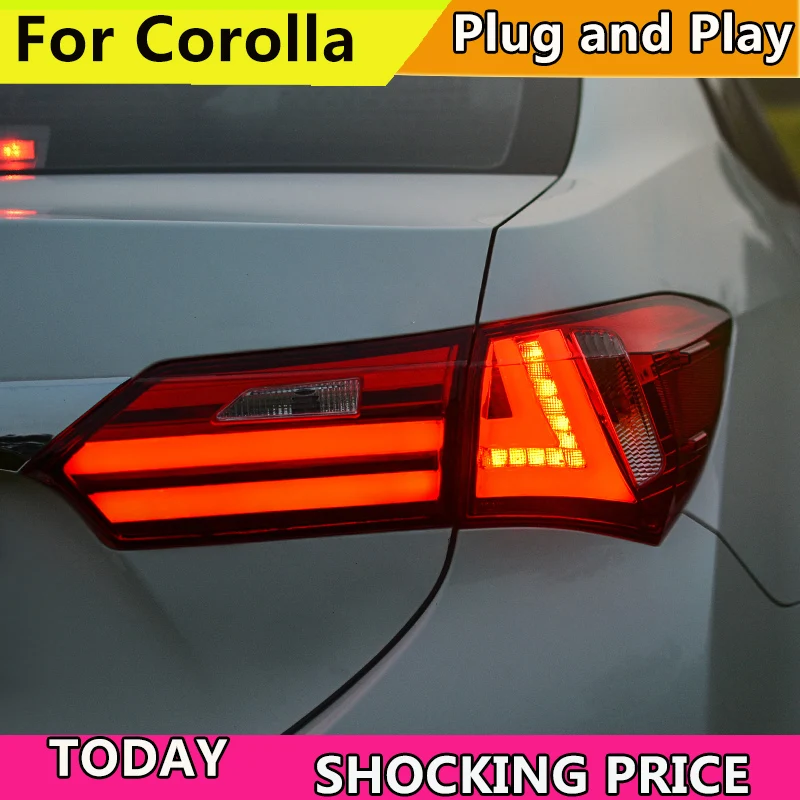 doxa Car Styling  For Toyota Corolla Altis Rear Lamp for 2014-2017 LED Carolla taillight DRL+Brake+Park+Signal+Reversing light