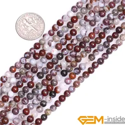 4mm 8mm Round Natural Dark Red Lighting Agates Beads Natural Stone beads DIY Loose Beads For Jewelry Making Strand 15