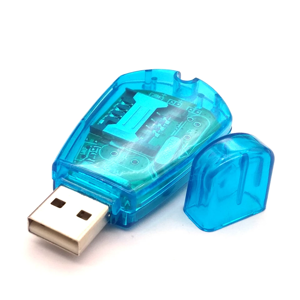 Hot sale ! Blue USB Cellphone Standard SIM Card Reader Copy Cloner Writer SMS Backup GSM/CDMA+CD