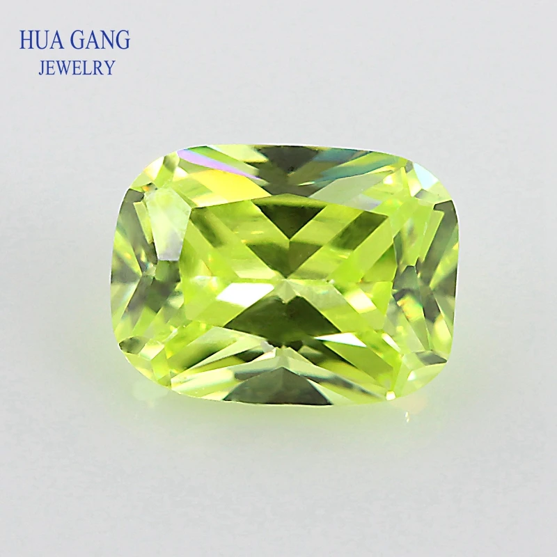 

5A Apple Green Baguette Shape Cut CZ Stone Synthetic Gems Cubic Zirconia For Jewelry Size 4x6~6x8