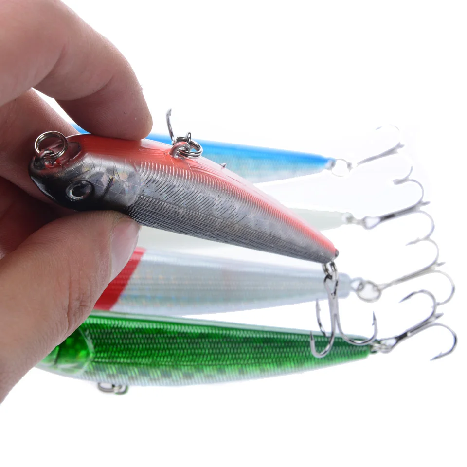 1pc Fishing Lures Good Pencil Bait 6# Hooks 5 Colors Available High Quaity Artificial Lifelike Crankbait Wobbler Fishing Tackle