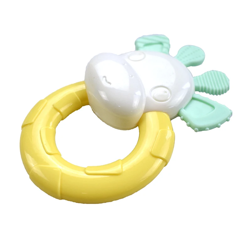 Anneau de dentition en Silicone pour bébé de 0 à 12 mois, hochet de lit, anneau molaire en plastique, jouets éducatifs pour nouveau-né