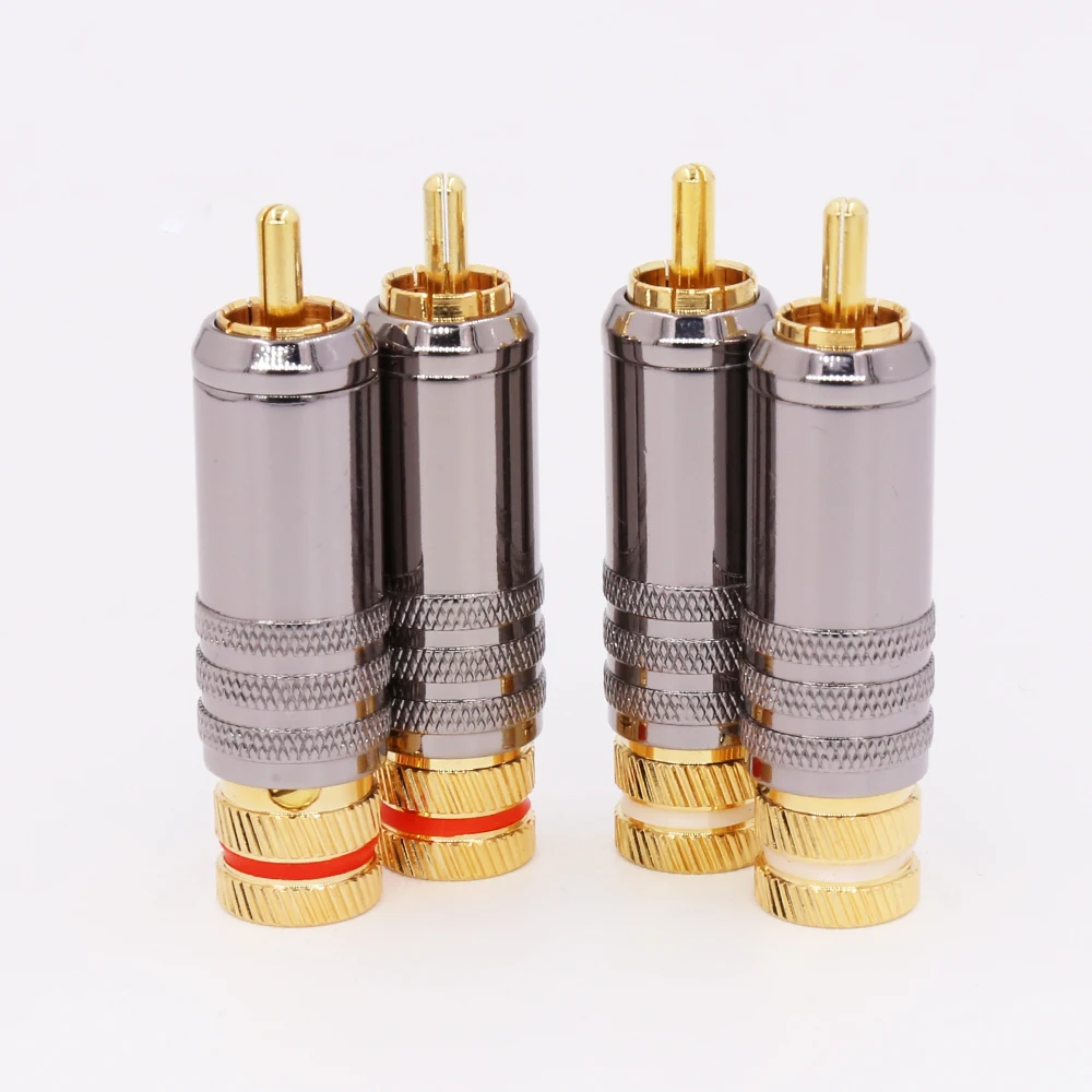 

High WBT-0150 RCA Plug 24K Gold Plated Audio Cable Connector Screws Soldering Locking Audio Video Plug Speaker Terminal Jack