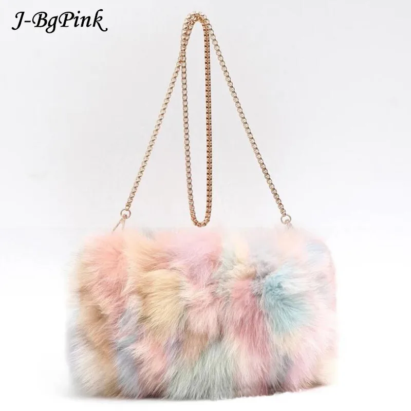 Imagem -02 - Moda Designer Real Pele de Raposa Mulheres Inverno Mensageiro Bolsa Nova Corrente Bolsa de Ombro Bolsa de Pele Luxo Grande Tamanho Lady Embreagem