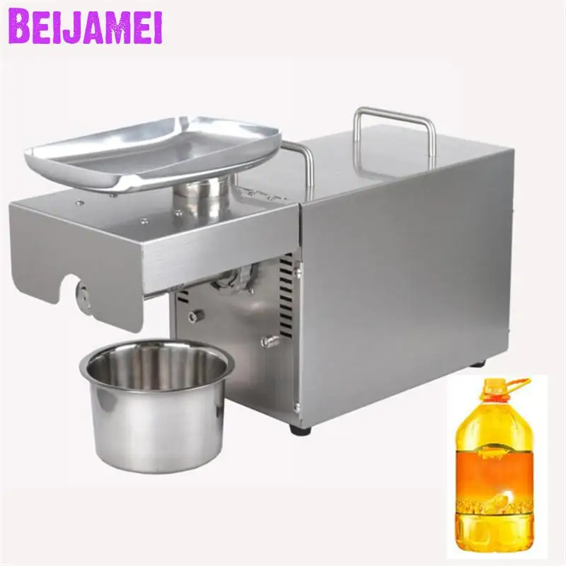 BEIJAMEI Commercial Peanut Oil Press Machine Stainless Steel 110V or 220V Electric Oil Extraction Expeller Presser Price