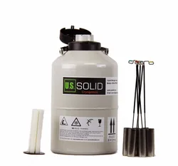U.S. Solid 6 L Liquid Nitrogen Container Cryogenic LN2 Cattle Semen Tank Dewar with Straps 6 Canisters 60 days