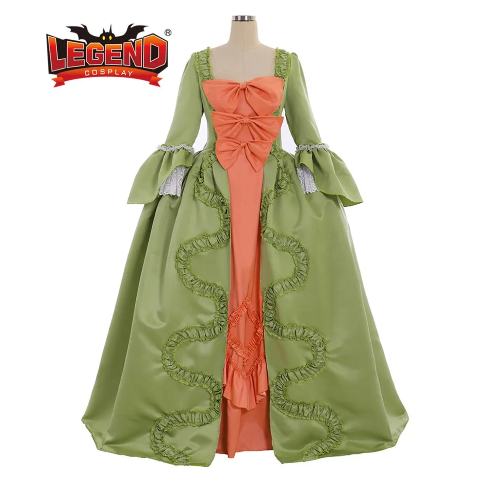 

Rococo Colonial Georgian 18th Marie Antoinette Day Court gown Dress green rococo dress sack back dress