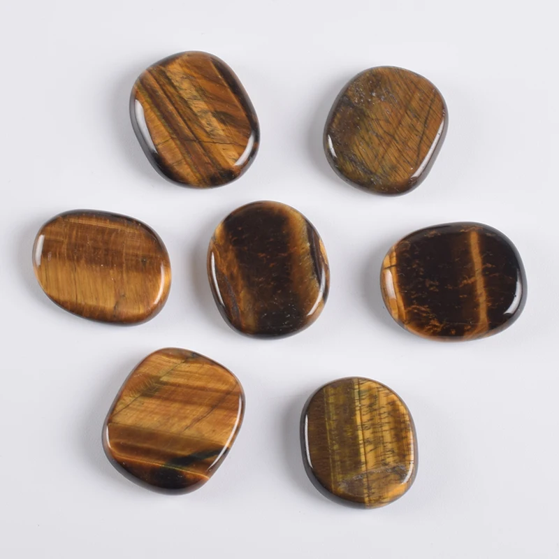 

Tiger Eye Hot Massage Stone Natural Chakra Palm Stones Healing GemStone 7 PCS/Set SPA Reiki Crystal Energy Beauty Health Care