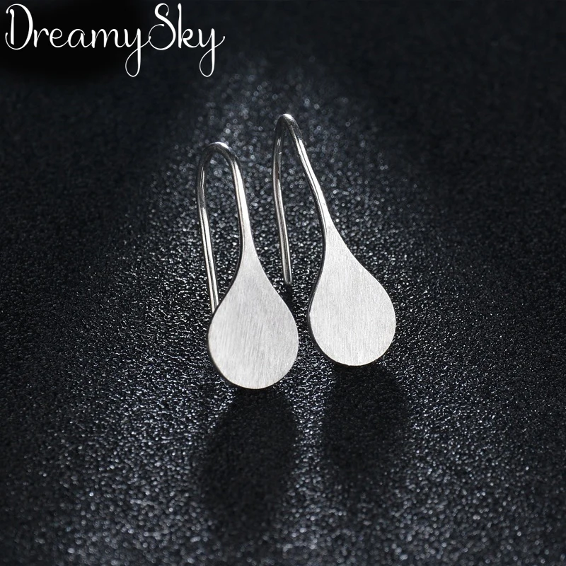 DreamySky 100% Real Silver Color  Jewelry New Korean Vintage Simple Leaf Earrings For Women Gift Joyas Pendientes Brincos