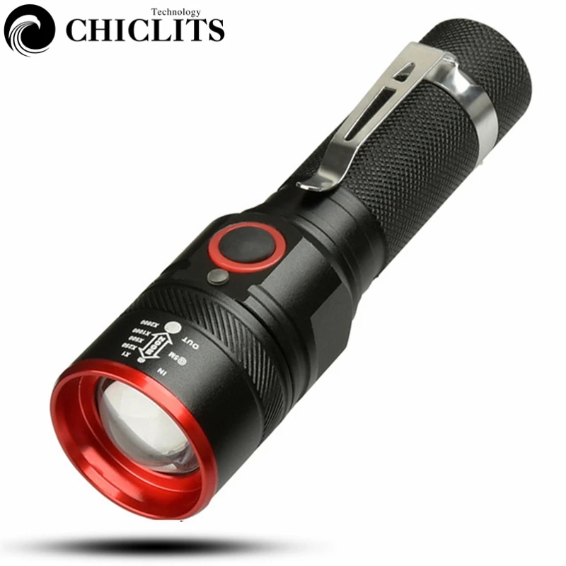 

LED Rechargeable Flashlight Highlight 800LM XML-T6 USB Charge Torch Lantern 3Modes Lanterna For Outdoor Camping Hiking Night Run