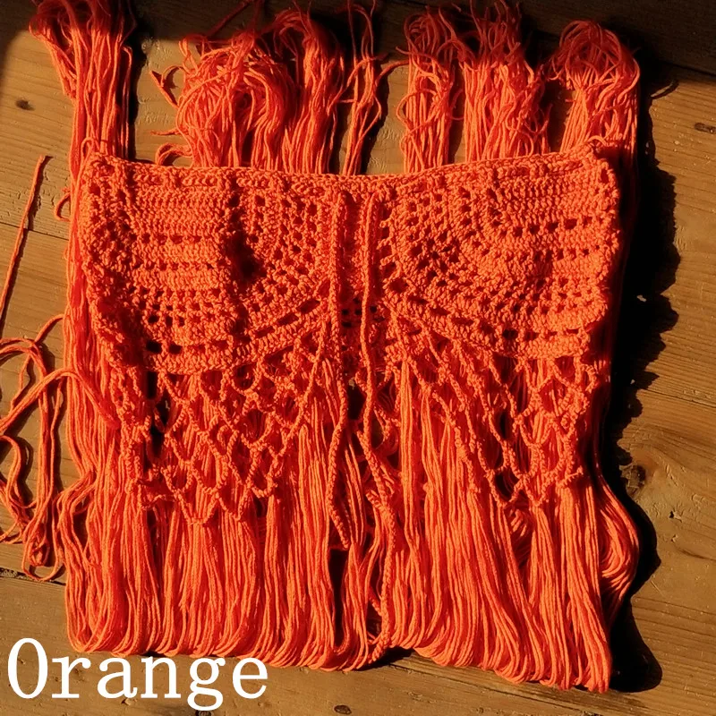 Falda gitana, ganchillo, borla, con flecos largos. Tomados de un patrón Original del Seventys. Ropa de Festival Falda Bohemia