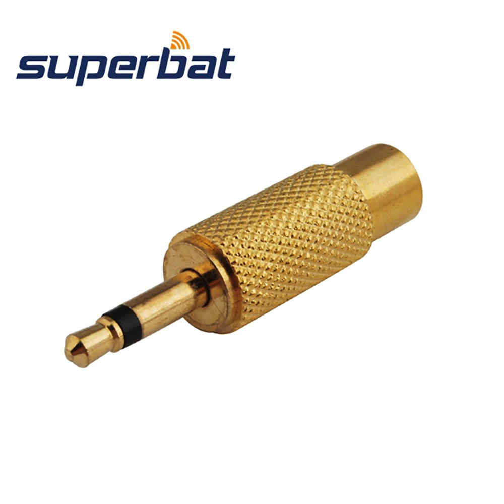 Superbat Gold 3.5mm Mono Male to RCA Female Audio Adaptor RF Coaxial Connector