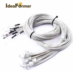 3D Printer Parts NTC Thermistor Temperature Sensor 3950 1% line100 & 150cm 100K with XH2.54 Terminal White 2P Terminal Connector