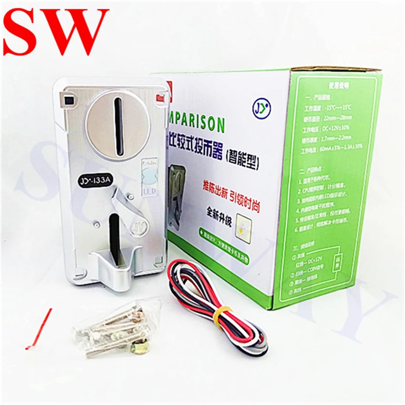 JY133A Good Quality Plastic Electronic Coin Acceptor CPU Comparison Multi Coin Selector Mechanism Arcade Games Machines Parts