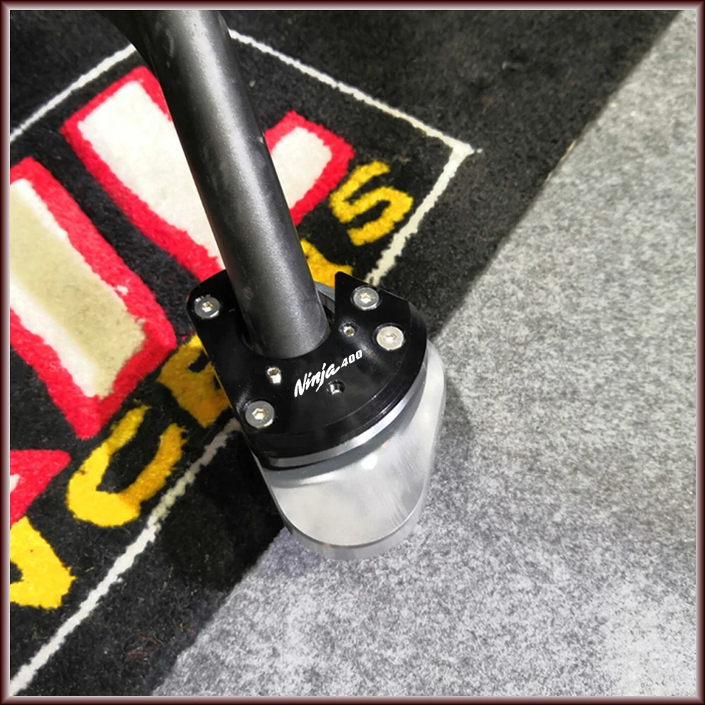 For KAWASAKI NINJA400 NINJA 400 2018 2019 Motorcycle Accessories Side Kickstand Stand Extension Support Plate CNC image 6