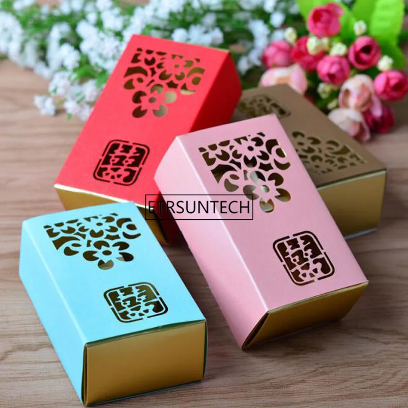 2 Grid Macaron Box Bakery Box for Biscuits Cookie Chocolate Packaging Paper Boxes Valentine's Day Gift