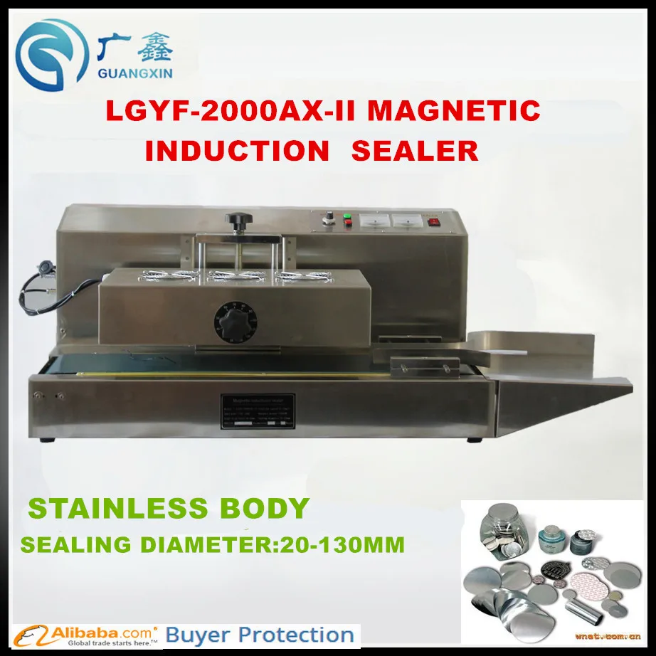 

LGYF-2000AX-II AUTOMATIC MAGNETIC INDUCTION SEALER FOR MEDICINES BOTTLES ALUMINUM FOIL SEALING MACHINE SEALING DIAMETER 20-130MM