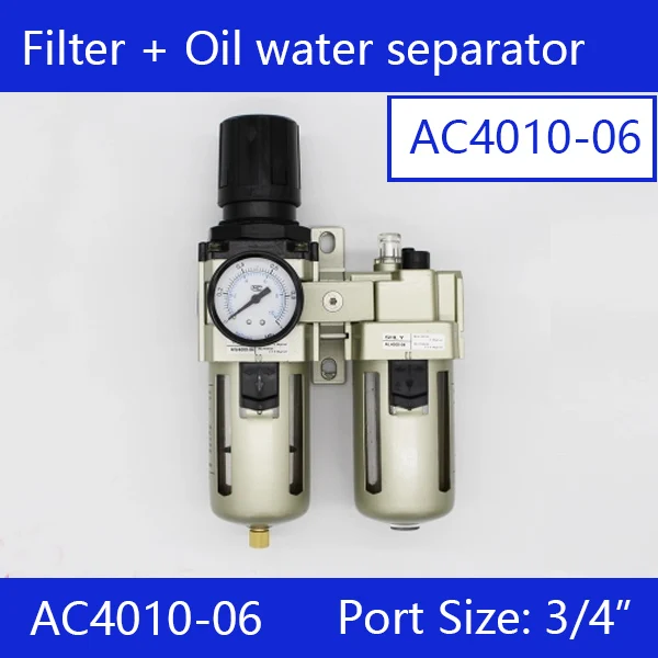 

Pneumatic AC4010-06 Air Filter Regulator Lubricator Combination F.R.L 1/2'' bsp Two Union AW4000-06 + AL4000-06